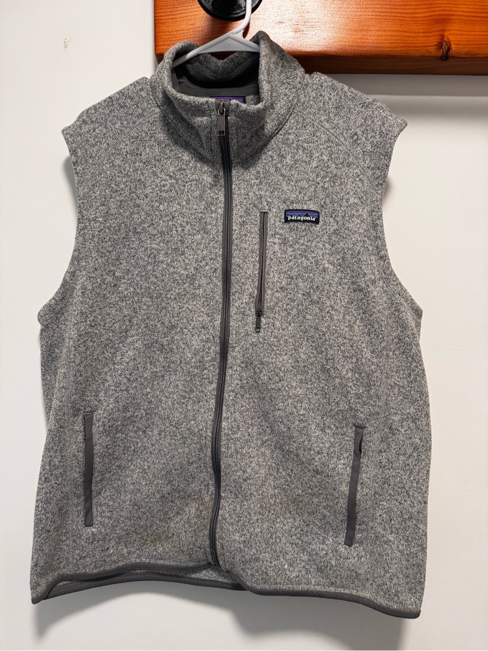 Patagonia Men's Heather Gray Full-Zip Fleece Vest